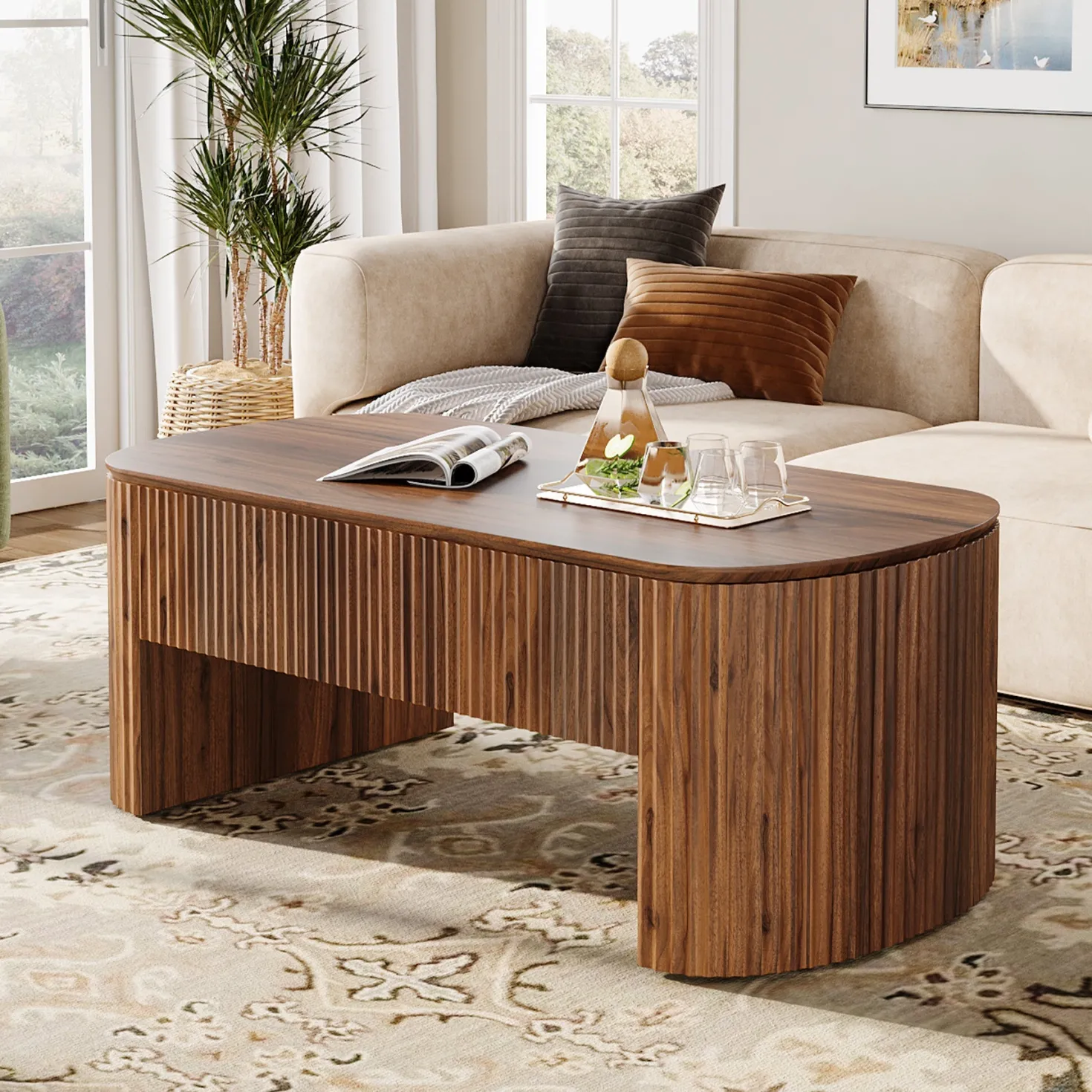 47" Coffee Table, Lift Top Accent Table With Hidden Compartment And Storage Shelf