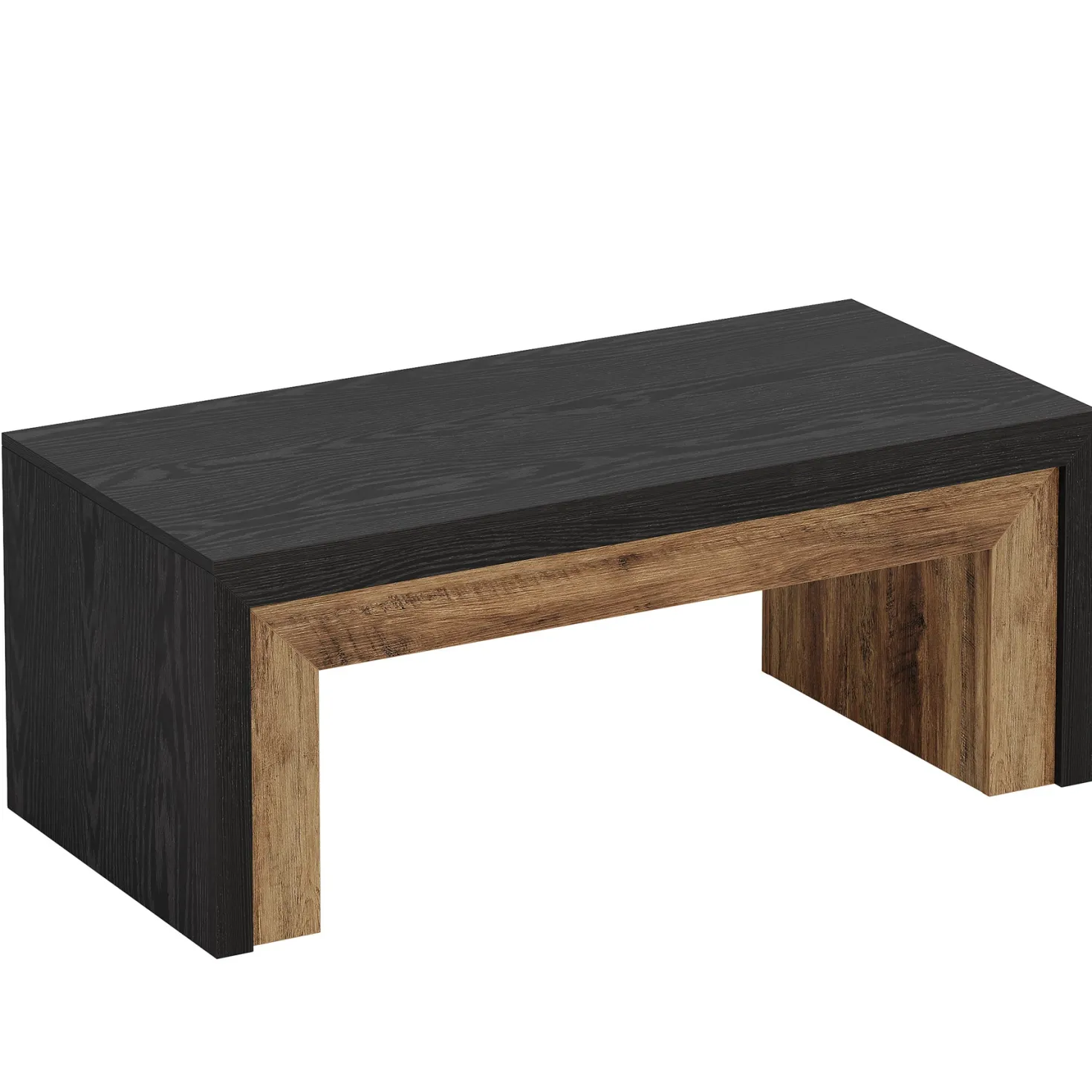 47.2" Coffee Table, Mid-Century Modern Accent Center Table with Sturdy Base
