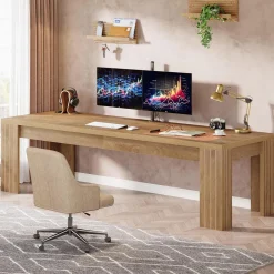 78.7" Computer Desk, 2 Person Desk Executive Desk Extra Long Workstation