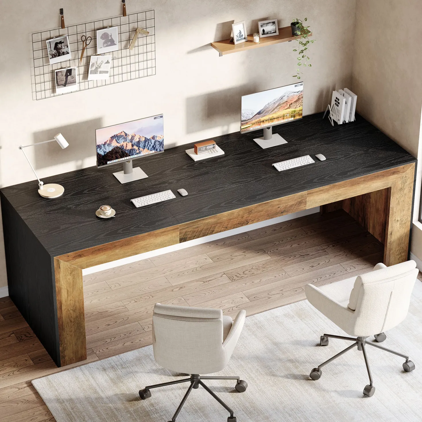 78.7" Computer Desk, Long Two-Person Desk Executive Desk for Home Office
