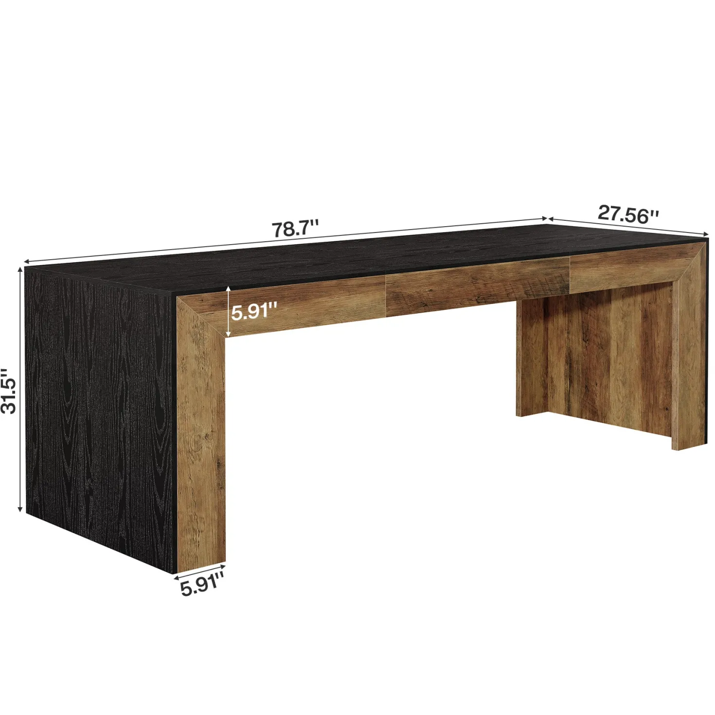 78.7" Computer Desk, Long Two-Person Desk Executive Desk for Home Office