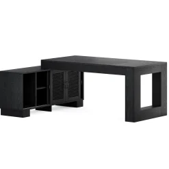 63" Computer Desk, L-shaped Executive Desk with Storage Cabinets