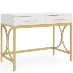 41" Computer Desk, Modern Home Office Writing Desk with 2 Drawers