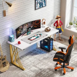 55" Computer Desk, Modern Laptop PC Student Table