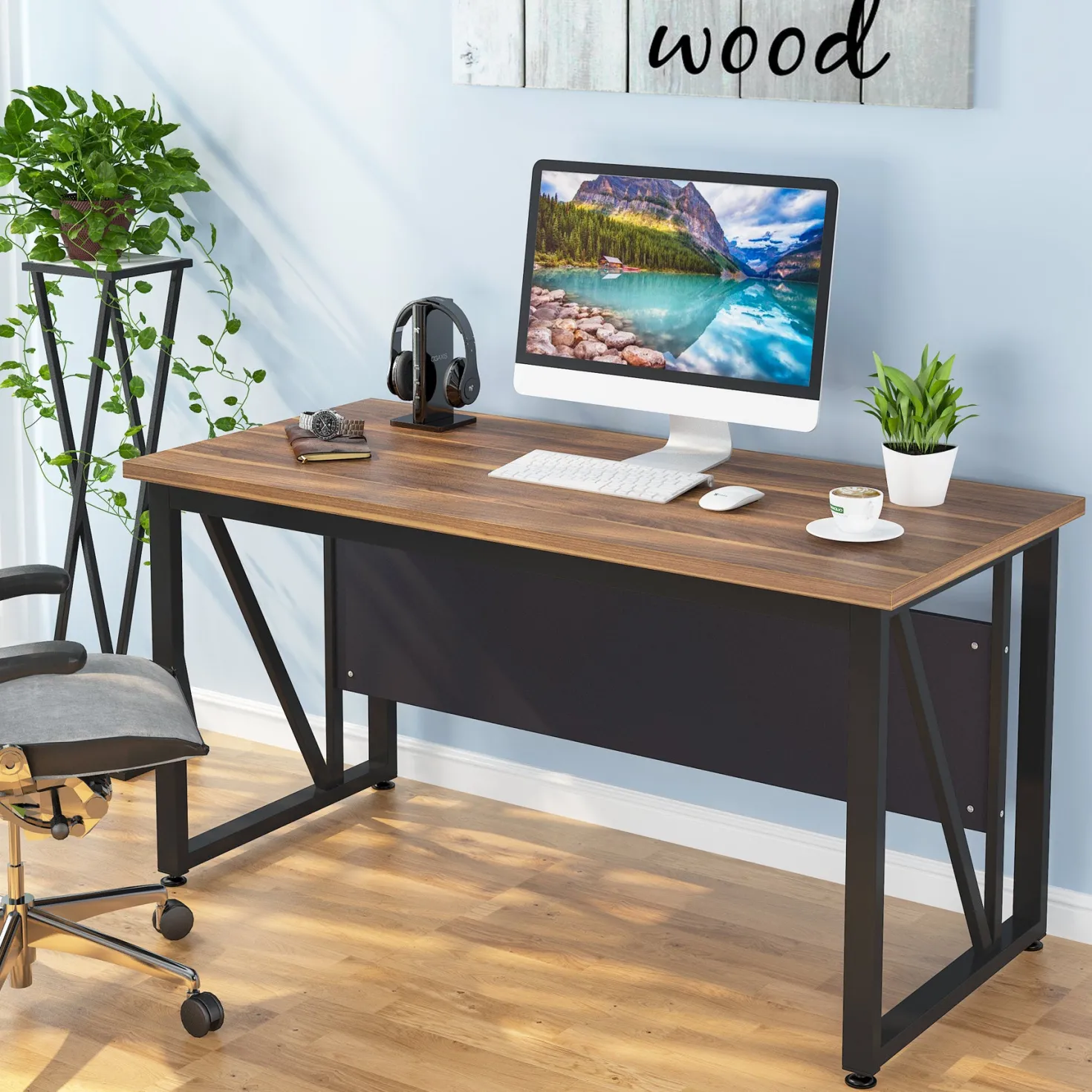 55" Computer Desk Office Desk Writing Table for Home Office