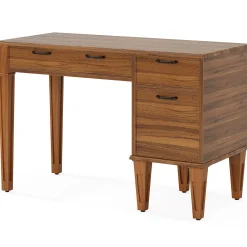 47" Computer Desk, Rustic Office Desk With File Cabinet