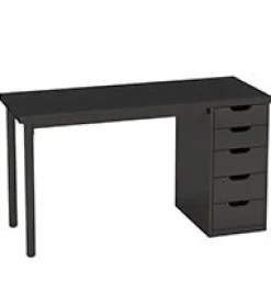 47" Computer Desk with 5 Drawers, Modern Study Table Writing Desk