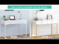 39" Computer Desk with Drawers, Modern Writing Desk Study Desk
