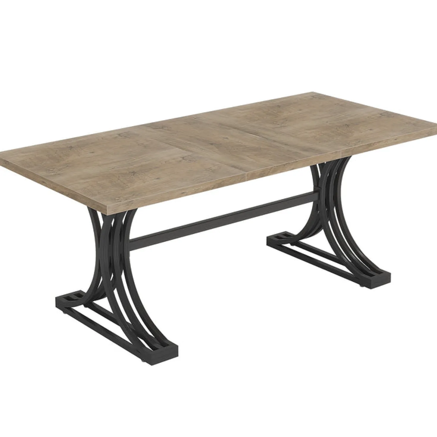 63" Computer Desk with Faux Marble Surface and Gold Metal Base, Modern Executive Desk