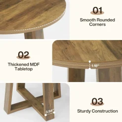 31.5" Conference Table, Farmhouse Home Office Meeting Desk for 2-4