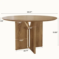 39.37" Conference Table for 4, Round Office Table with Lower Storage Shelf