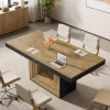 63" Conference Table, Modern Rectangular Meeting Table for 4-6 People