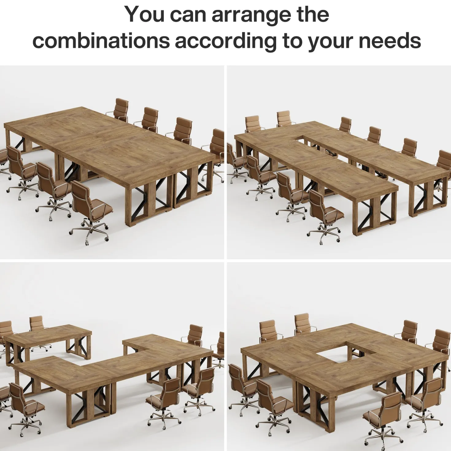70.8" Conference Table, Rectangle Meeting Table with Large Tabletop