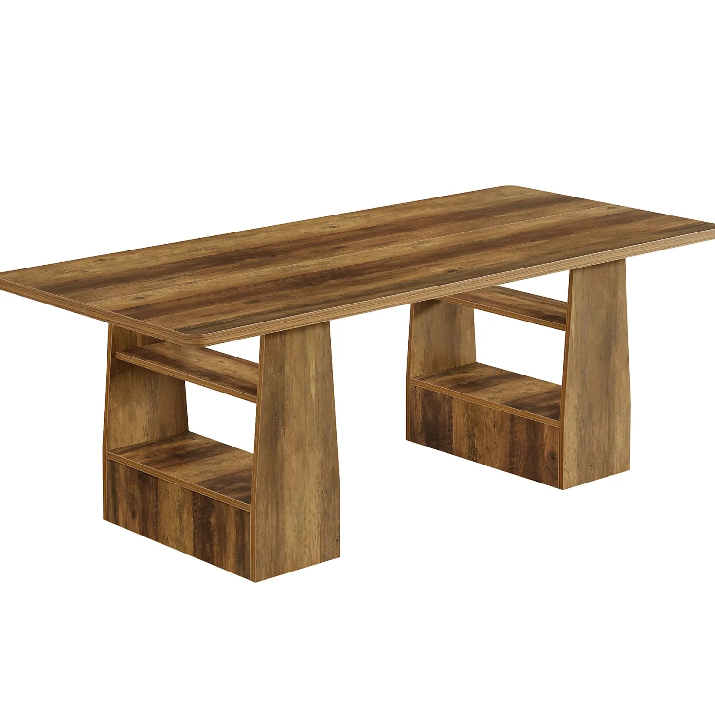 63" Conference Table, Rectangular Executive Meeting Table with 4-Tier Shelf