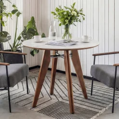 31" Conference Table, Solid Wood Meeting Room Table with Sintered Stone Tabletop