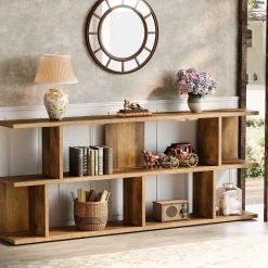 71" Console Table, 3 Tier Farmhouse Sofa Table with Storage