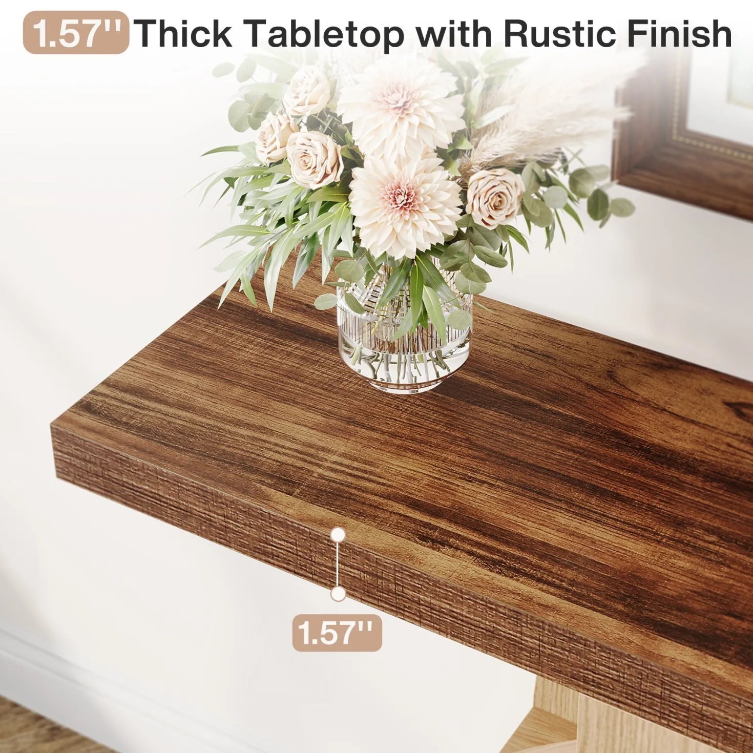 39.3" Console Table, Elegant Wood Sofa Table Hallway Table