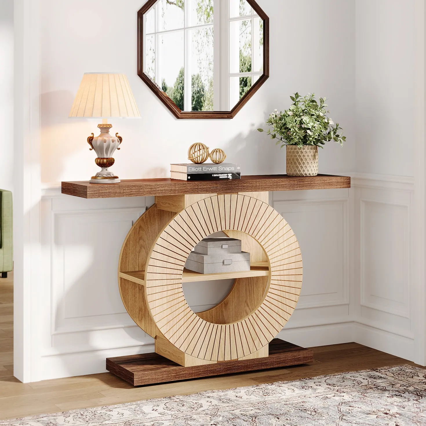 39.3" Console Table, Elegant Wood Sofa Table Hallway Table
