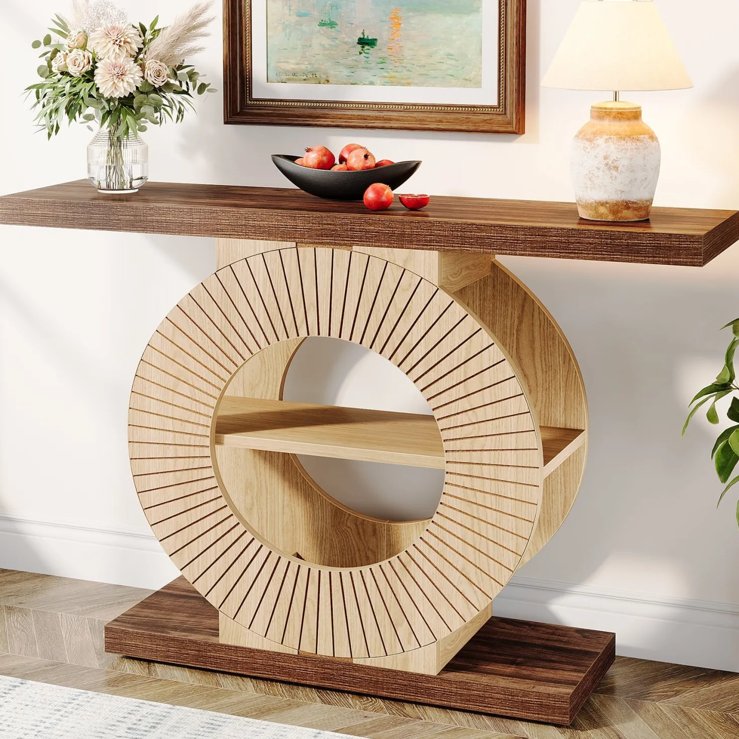 39.3" Console Table, Elegant Wood Sofa Table Hallway Table