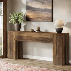 71" Console Table, Farmhouse Entryway Sofa Table Behind Couch