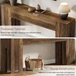 71" Console Table, Farmhouse Entryway Sofa Table Behind Couch