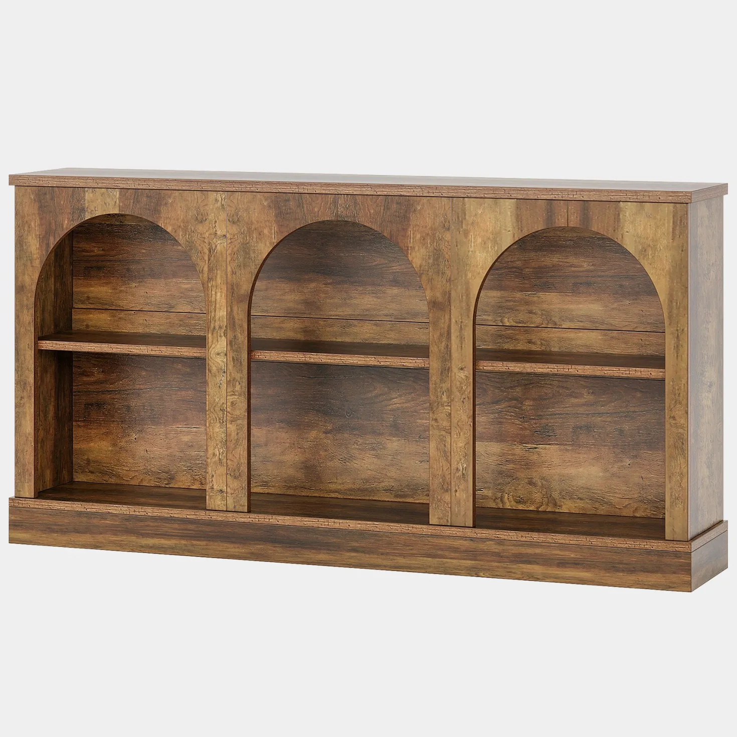 63" Console Table, Farmhouse Entryway Table with 3 Tier Storage