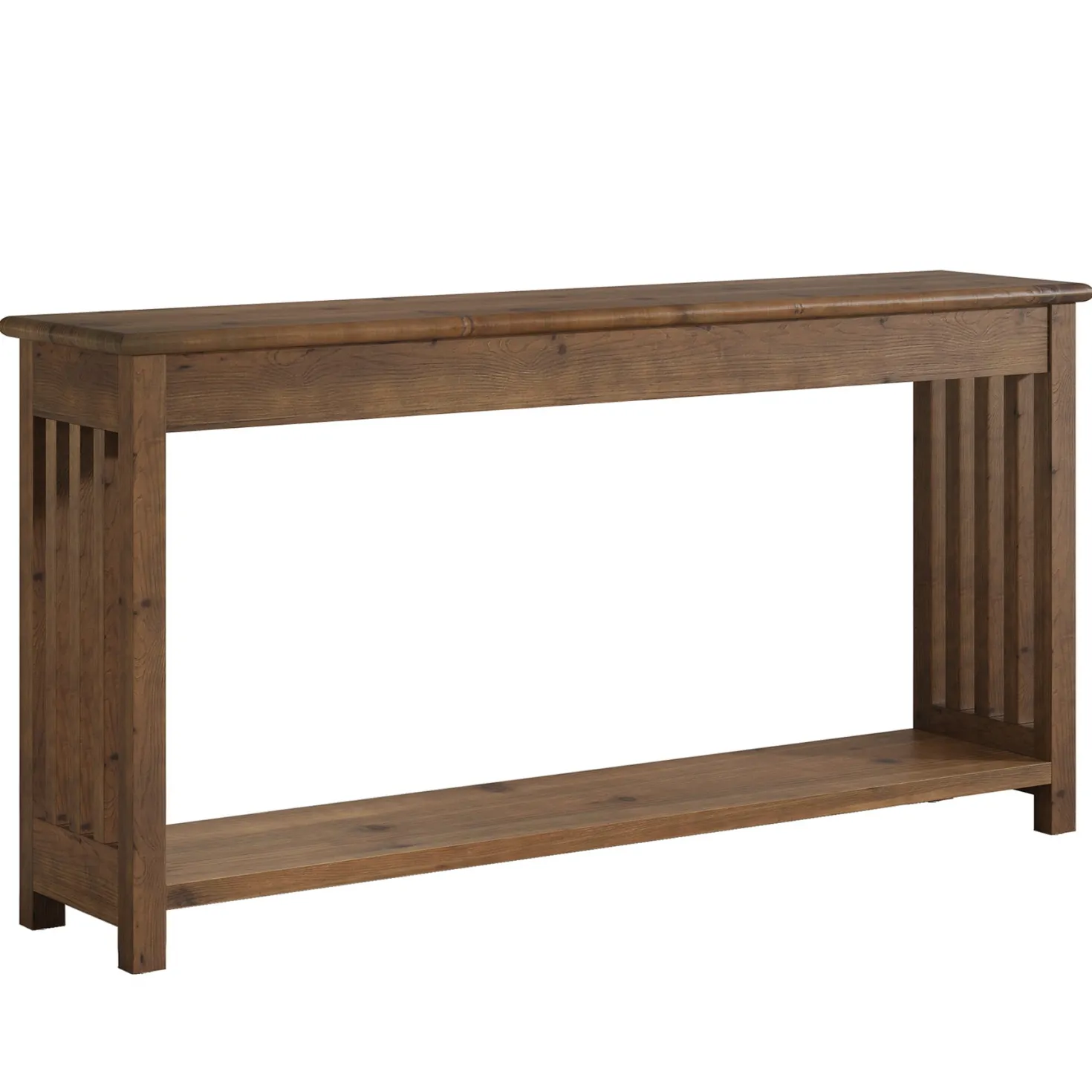 63" Console Table, Farmhouse Wood Entryway Sofa Table with 2-Tier Storage