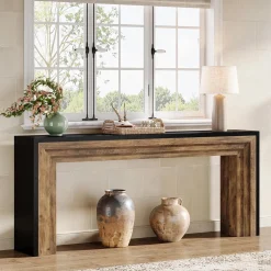 70.9" Console Table, Farmhouse Narrow Sofa Table Hallway Table