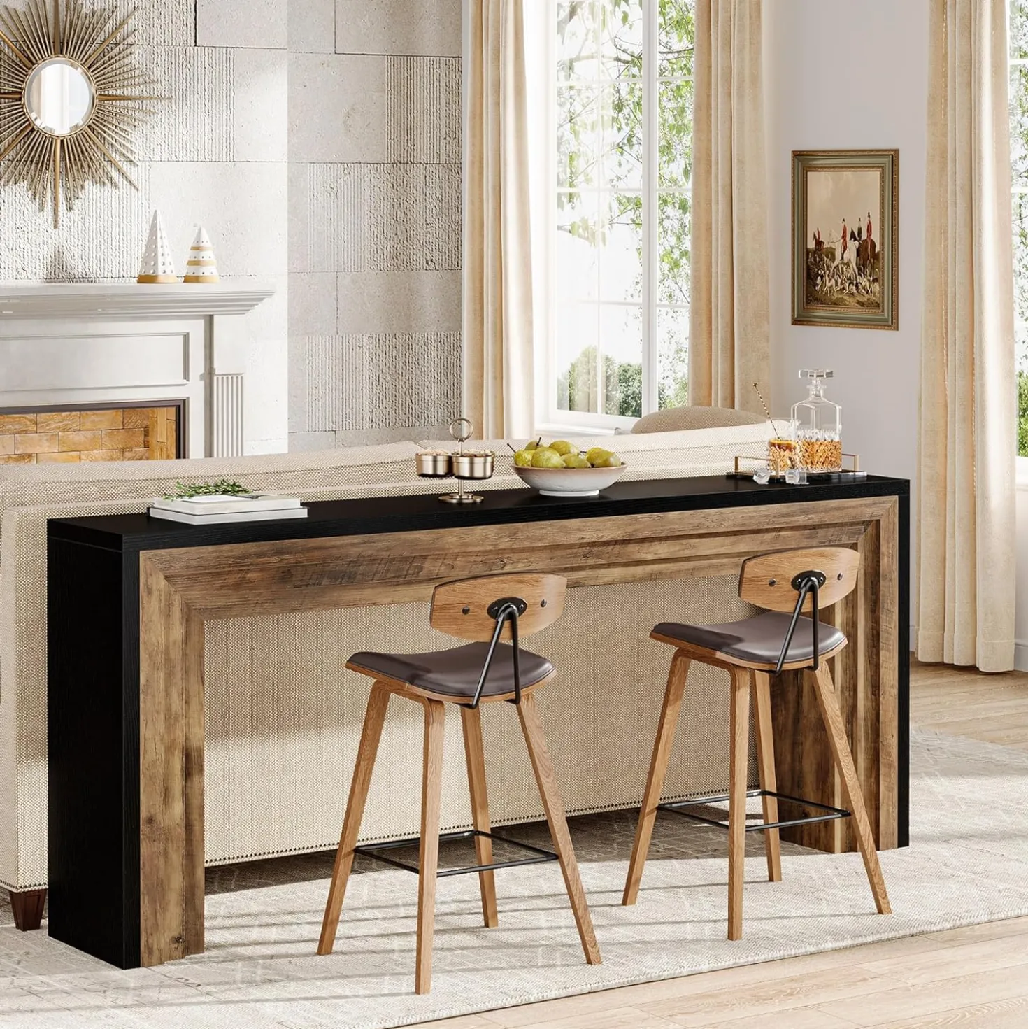 70.9" Console Table, Farmhouse Narrow Sofa Table Hallway Table