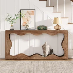 63" Console Table, Farmhouse Entryway Table Couch Table Behind Sofa