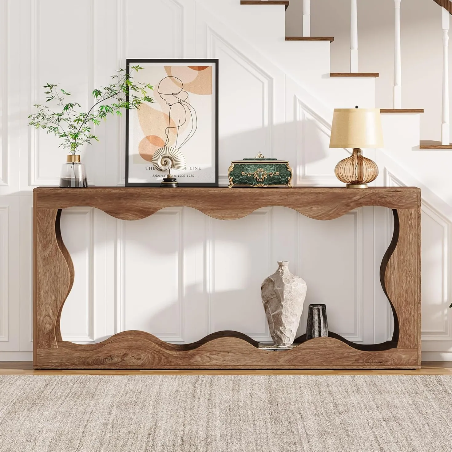 63" Console Table, Farmhouse Entryway Table Couch Table Behind Sofa