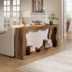 63" Console Table, Farmhouse Entryway Table Couch Table Behind Sofa