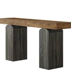 63" Console Table, Farmhouse Entryway Table with 2 Arched Pedestal Legs