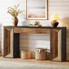 63" Console Table, Farmhouse Entryway Table Sofa Table with Dual-Tone Design