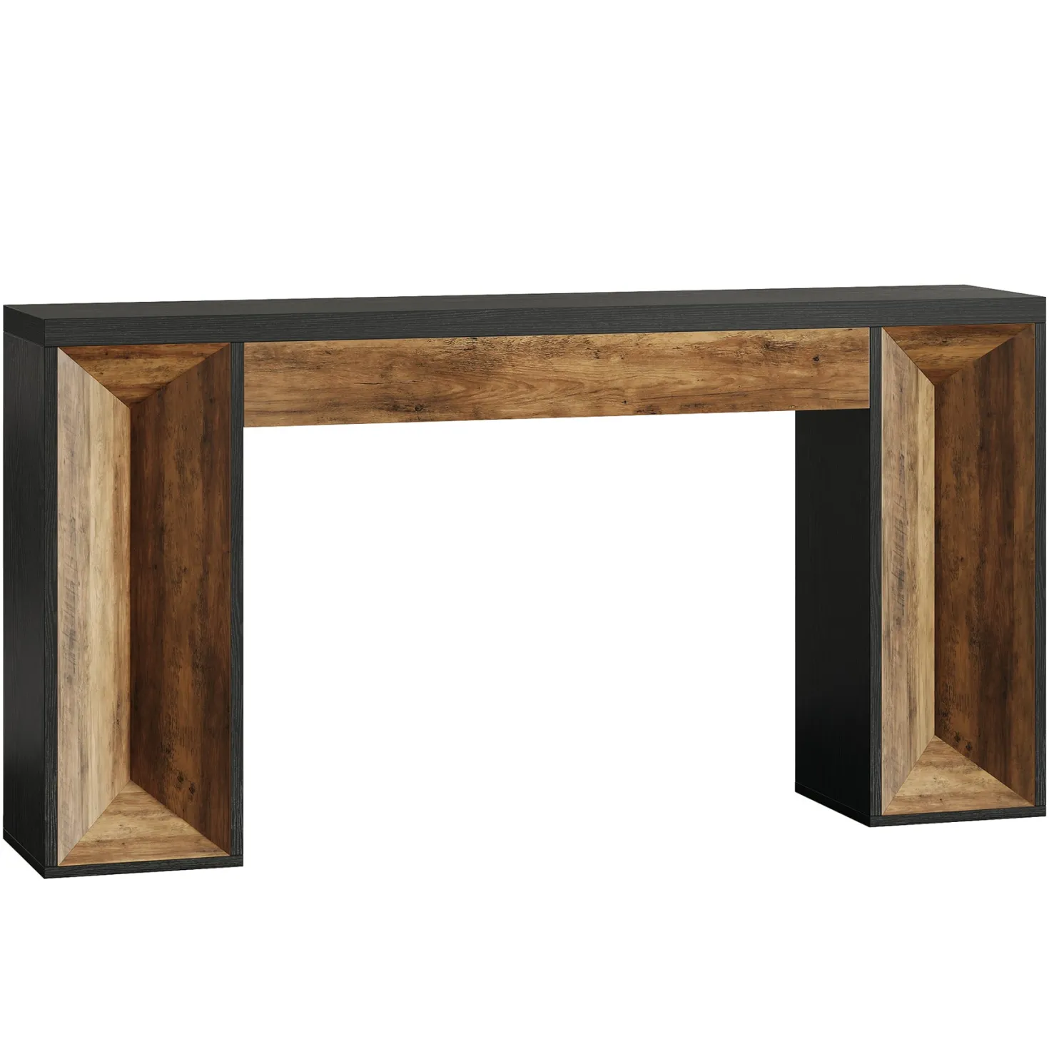 63" Console Table, Farmhouse Entryway Table Sofa Table with Dual-Tone Design