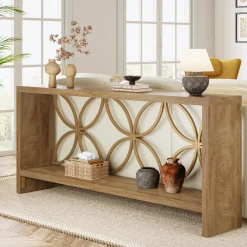 70.9" Console Table, Farmhouse Sofa Table Entryway Table with Storage