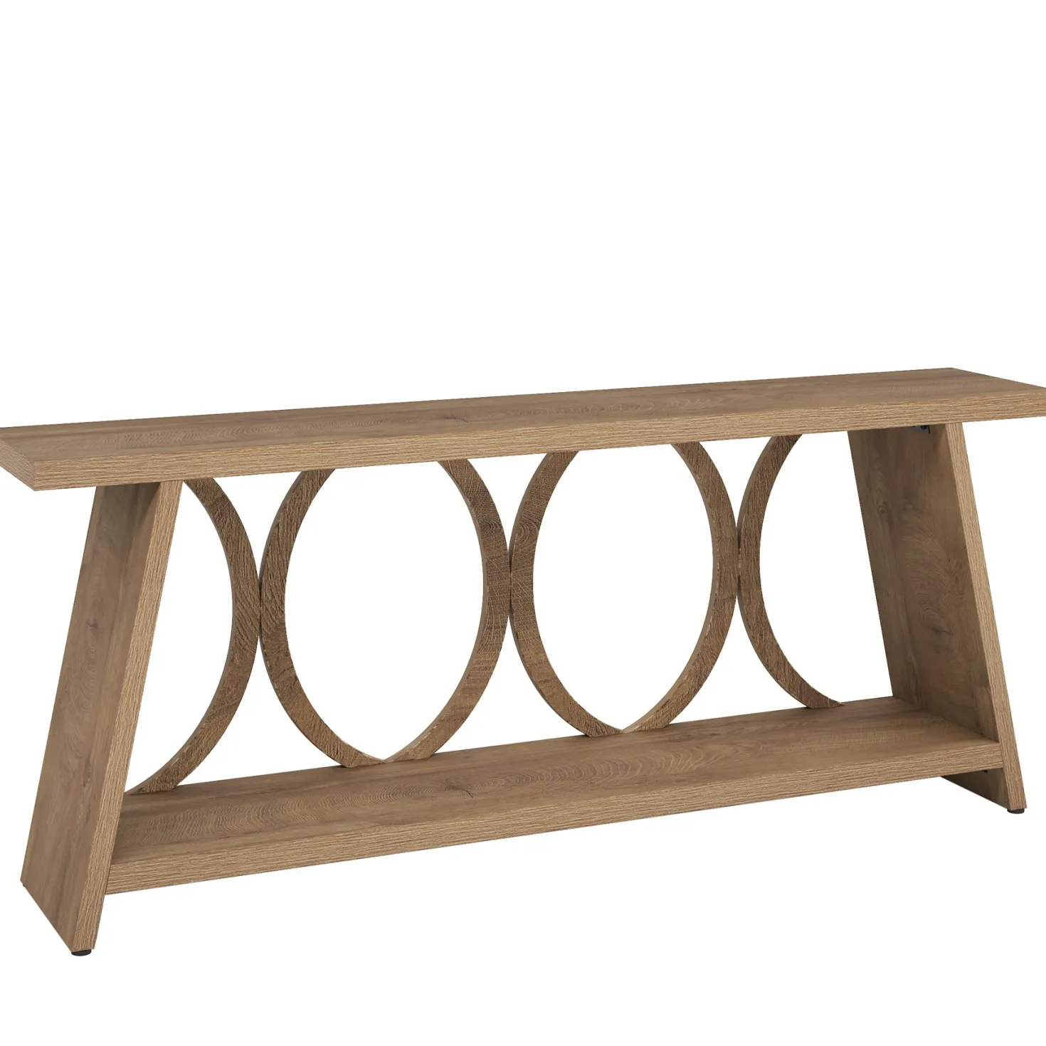 70.9" Console Table, Farmhouse Sofa Table Hallway Accent Table with 2 Tier Shelf