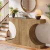 47" Console Table, Farmhouse Accent Sofa Table with Unique Geometric Base