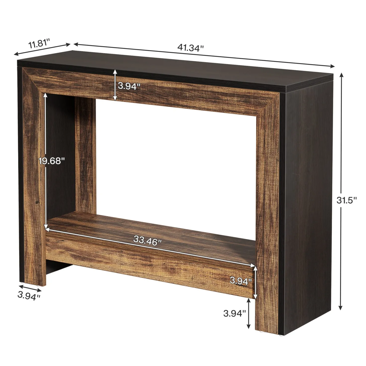 41" Console Table, Farmhouse Hallway Table Sofa Table with Open Storage