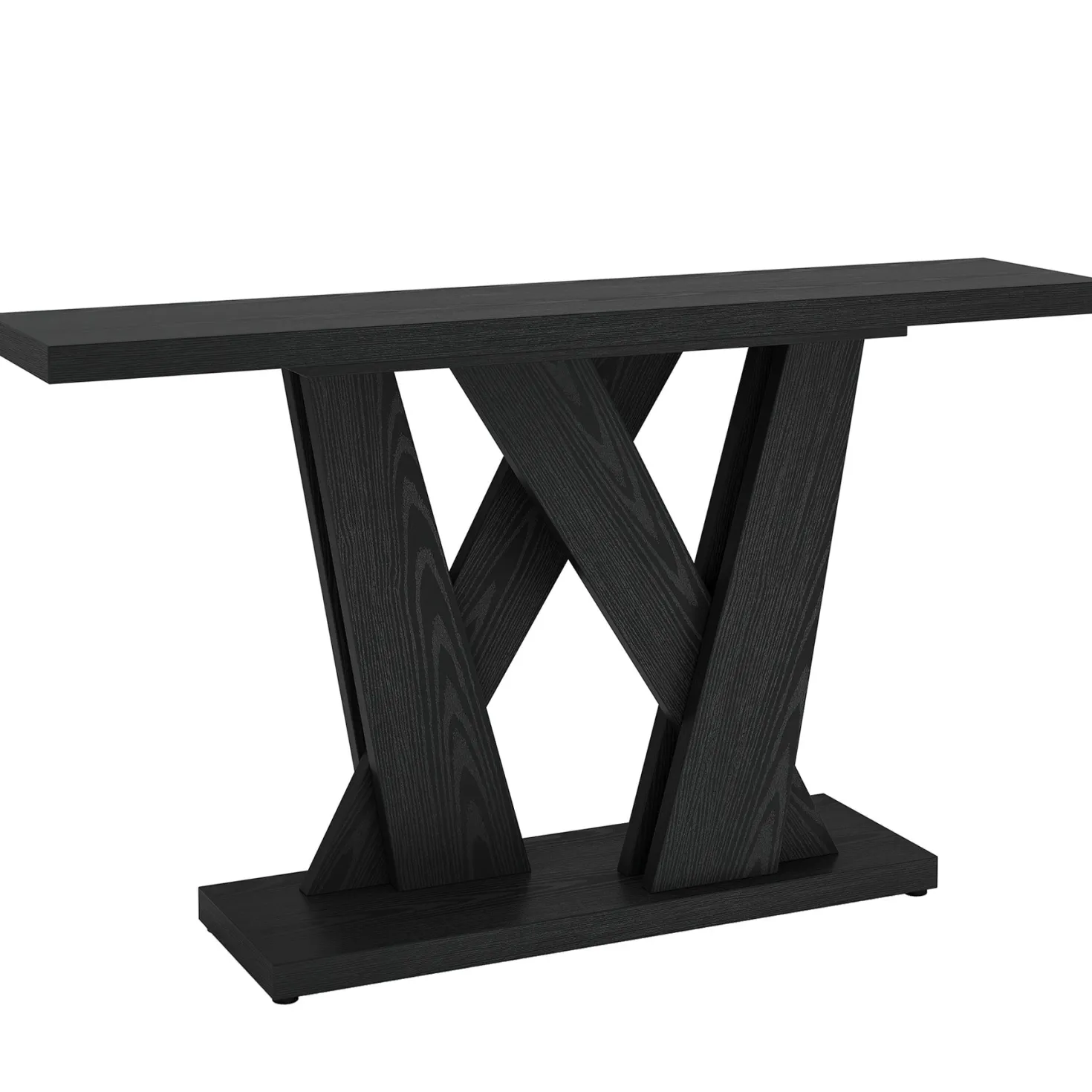 55" Console Table, Farmhouse Entryway Table With Geometric Base