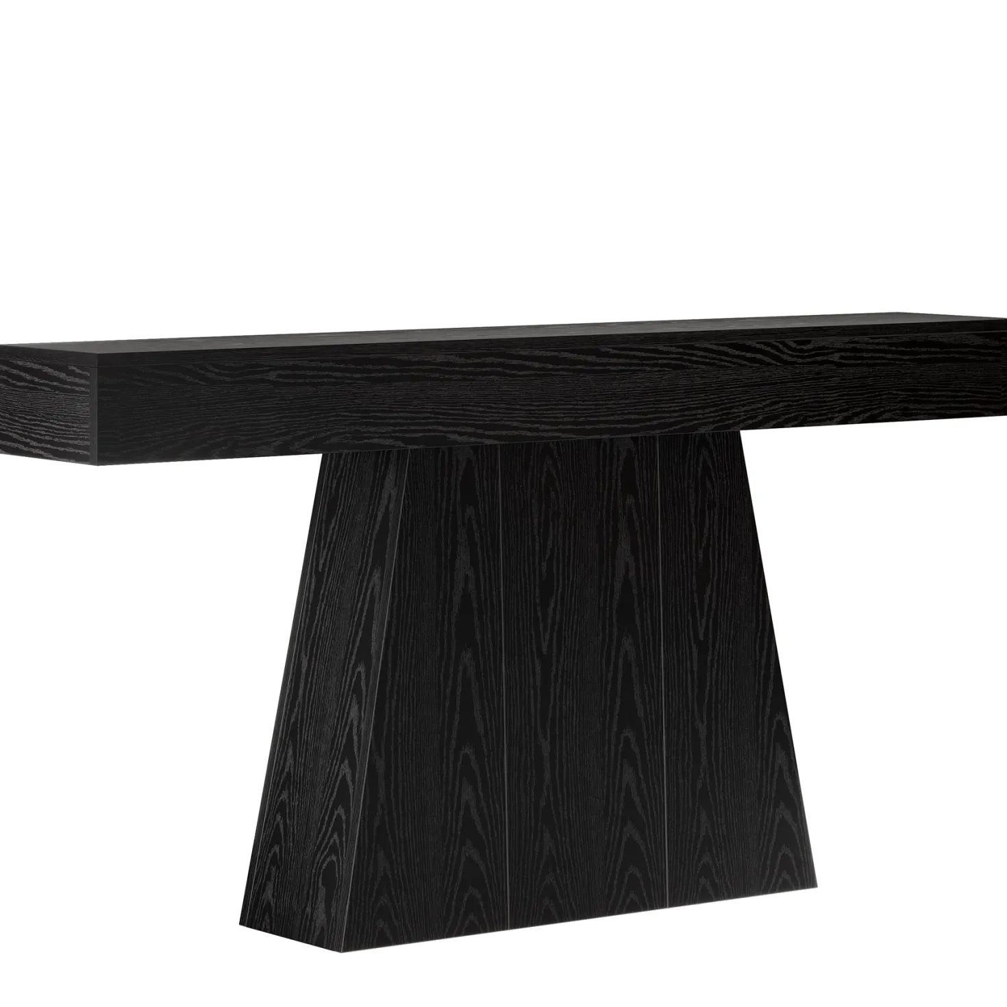 63" Console Table, Farmhouse Entryway Table Sofa Table with Trapezoidal Base