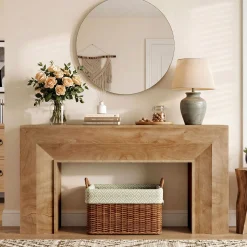 63" Console Table, Farmhouse Entryway Sofa Table for Hallway, Living Room