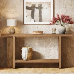 59" Console Table, Farmhouse Sofa Table Hallway Table