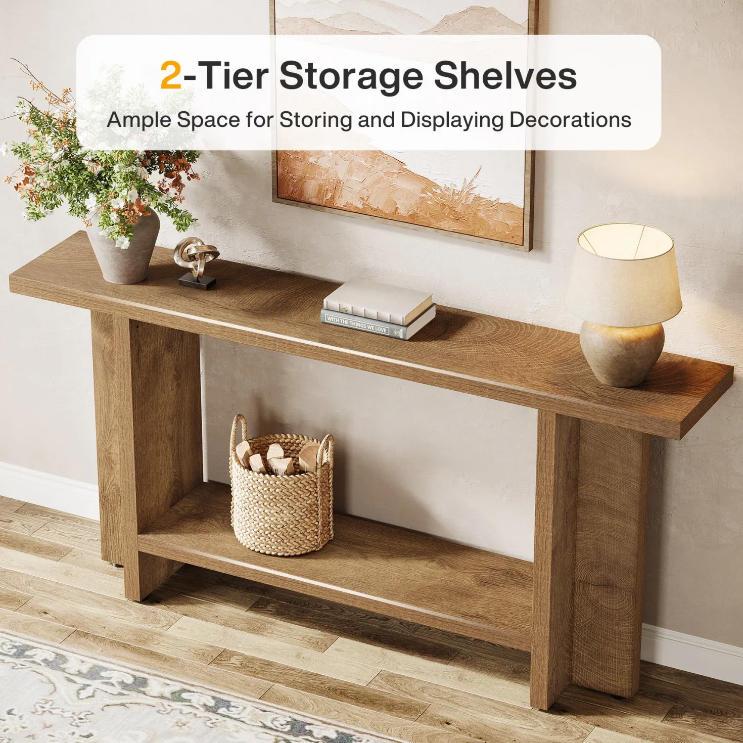 59" Console Table, Farmhouse Sofa Table Hallway Table