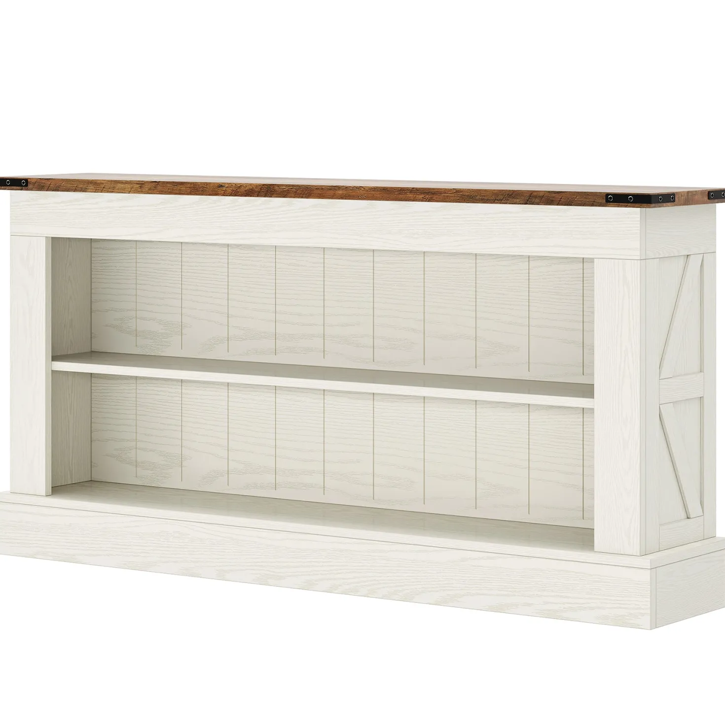 63" Console Table, Long Entryway Table Sofa Table With Storage
