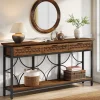 70.9" Console Table, Long Entryway Table Accent Table with Storage Drawers