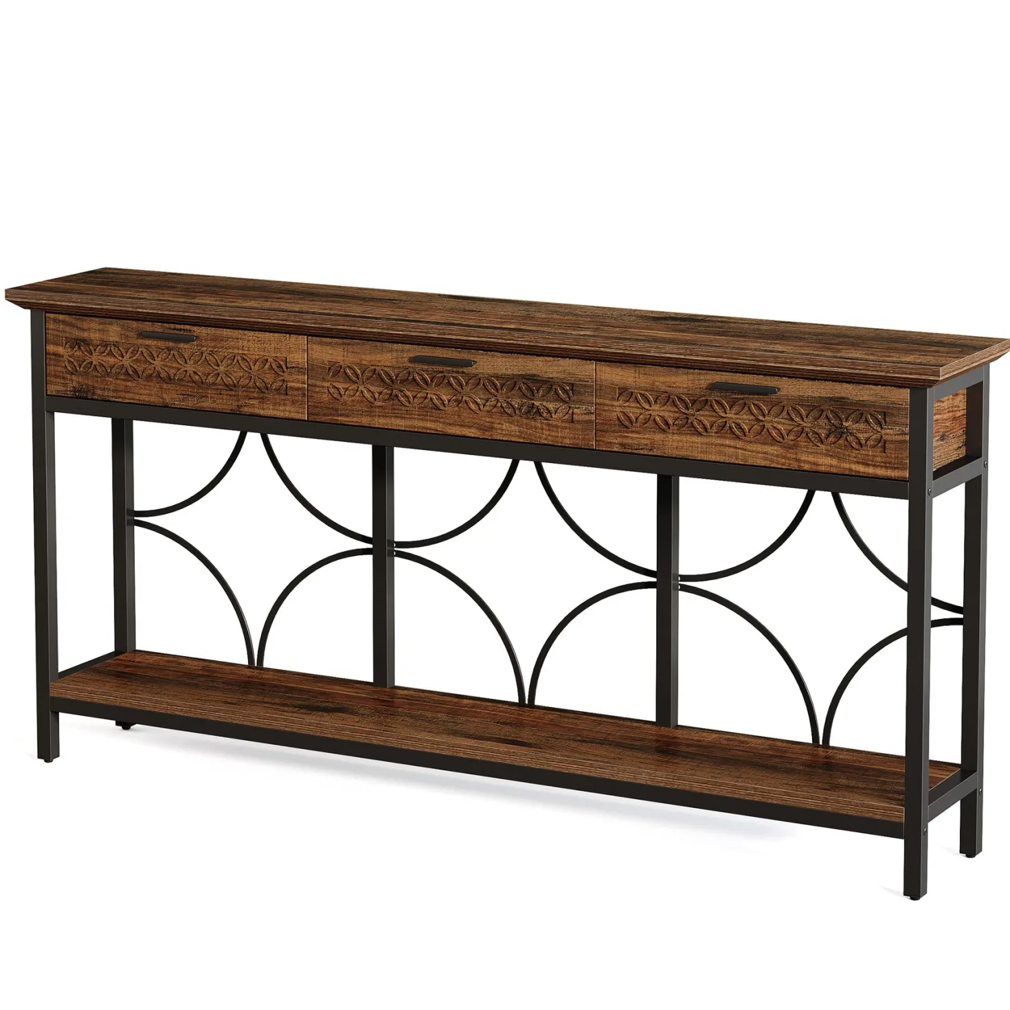 70.9" Console Table, Long Entryway Table Accent Table with Storage Drawers