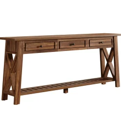 70.8" Console Table, Long Sofa Table Behind Couch with 3 Storage Drawers