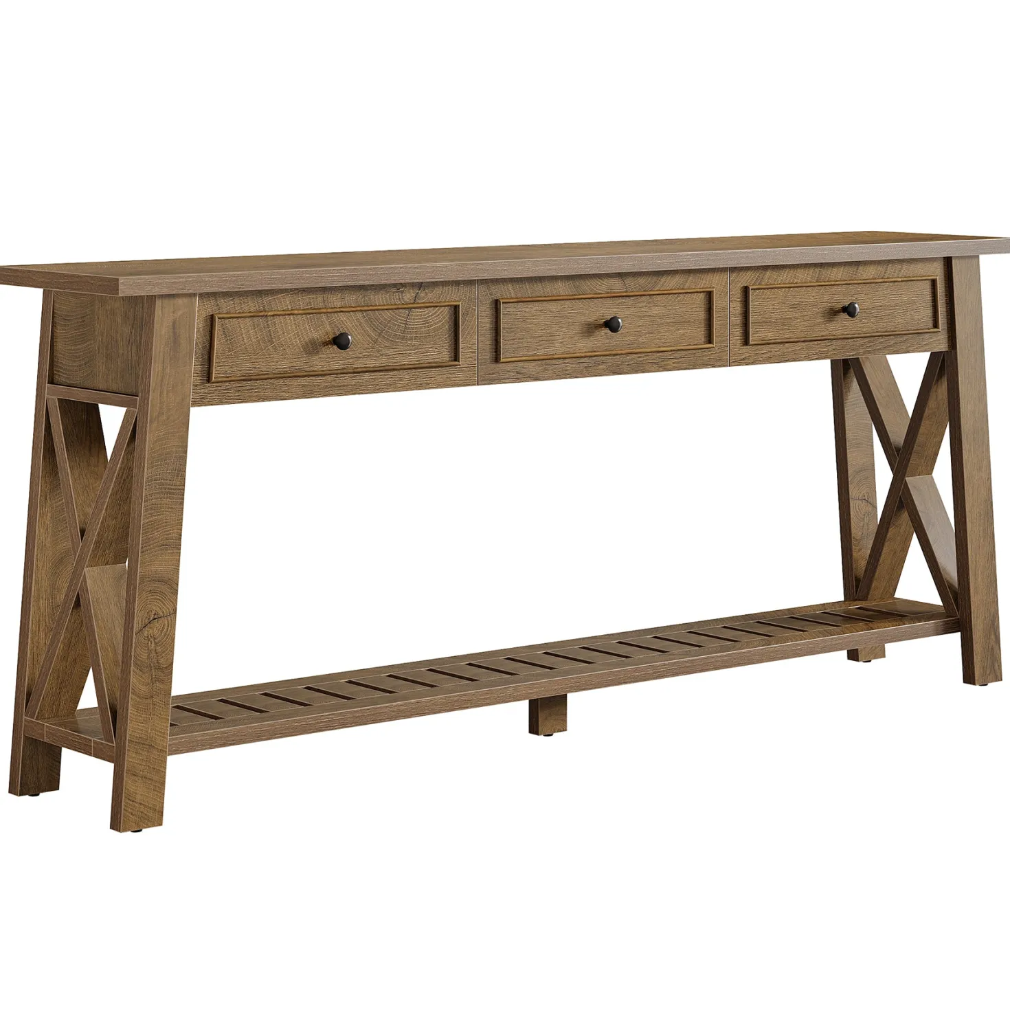70.8" Console Table, Long Sofa Table Behind Couch with 3 Storage Drawers