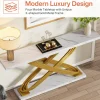 55" Console Table Modern Faux Marble Sofa Entryway Table